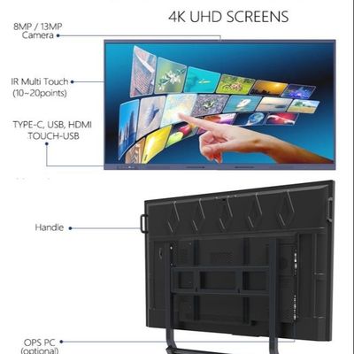 LED Smart Board Interactive Whiteboard Infrared Touch Screen For Conference